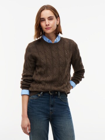 TOMMY HILFIGER Pulover | rjava barva: sprednja stran