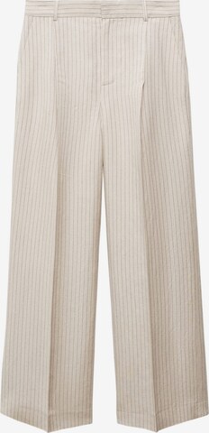 MANGO Loosefit Pantalon 'Briones' in Beige: voorkant