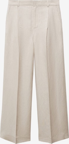 MANGO Lużny krój Spodnie w kant 'Briones' w kolorze beżowy: przód