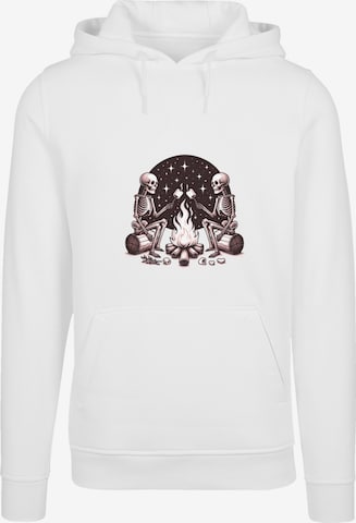 Pull-over 'Skelette Lagerfeuer Marshmallow' F4NT4STIC en blanc : devant