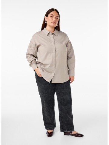 Zizzi Traditional shirt 'VLAILA' in Beige