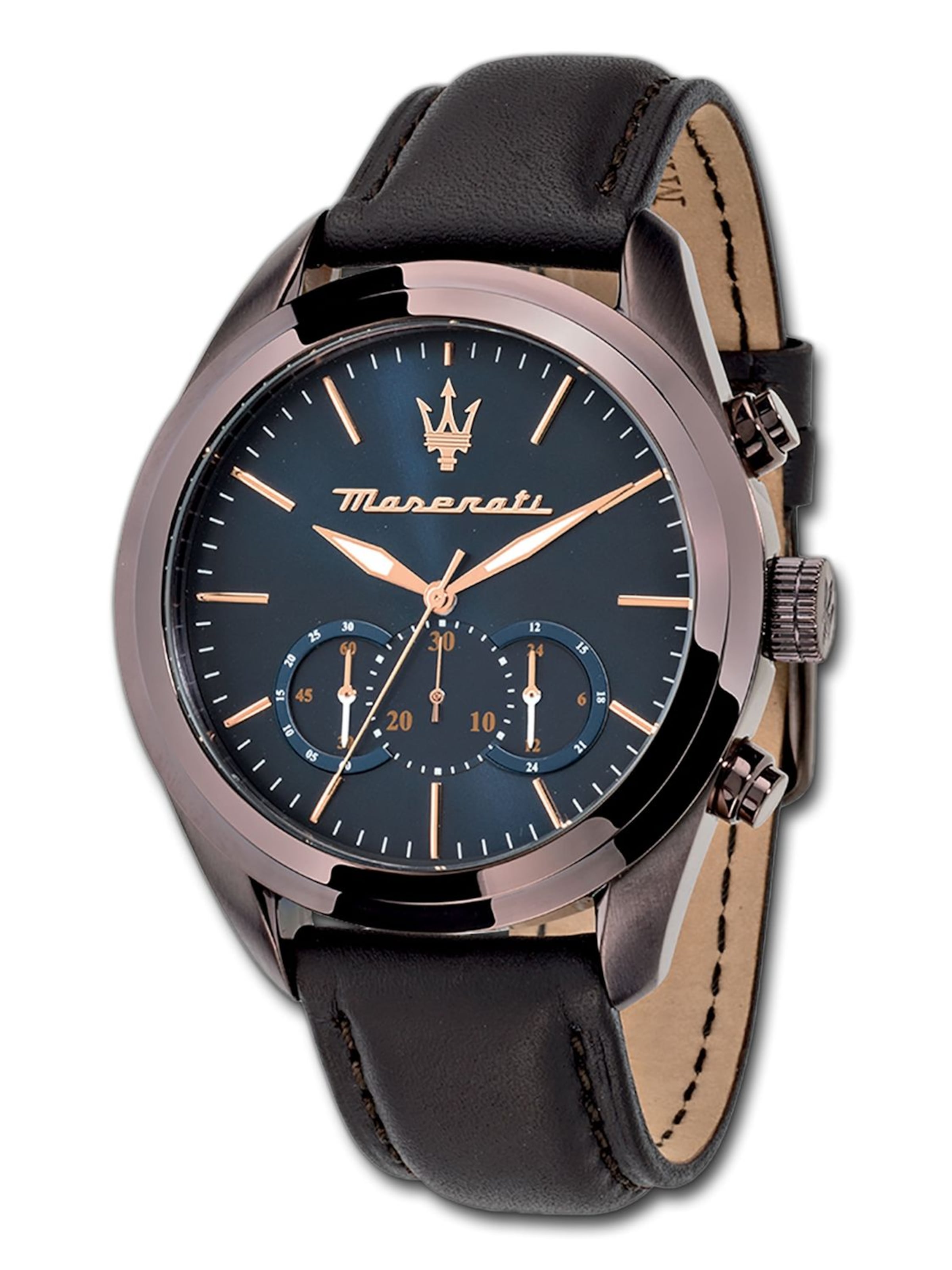 Maserati Analoog horloge in Bruin: voorkant