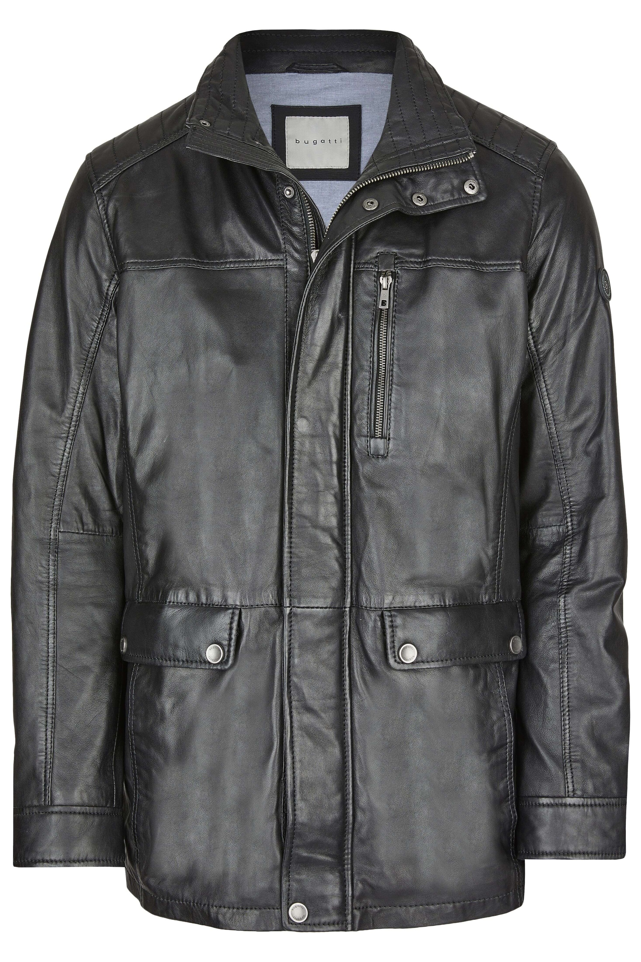 bugatti Lederjacke 'BUAntonio' in Schwarz: Vorderseite