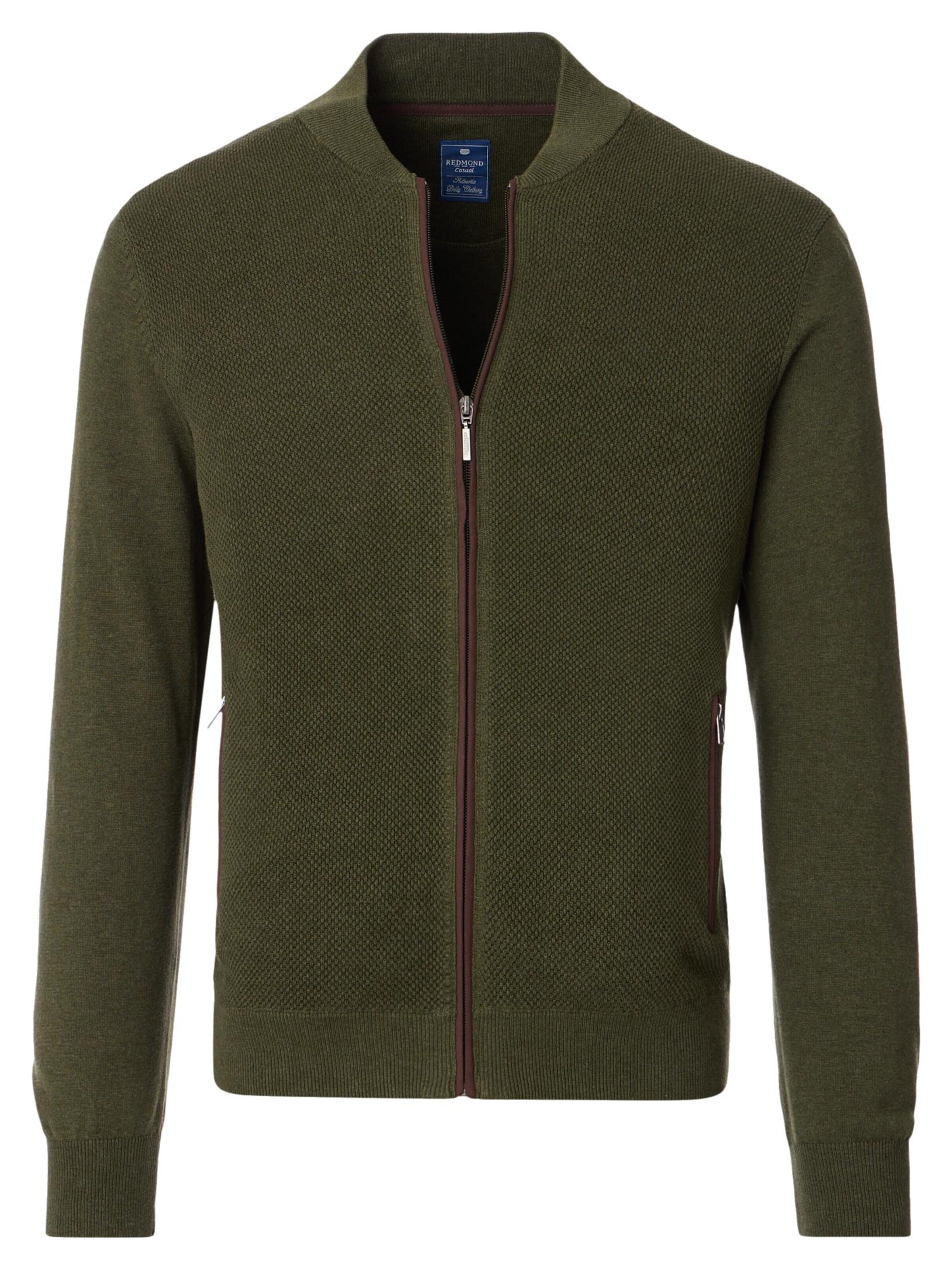 redmond Strickjacke 'Basic'‌‌‌‌‌‌‌‌‌‌ in Grün: Vorderseite