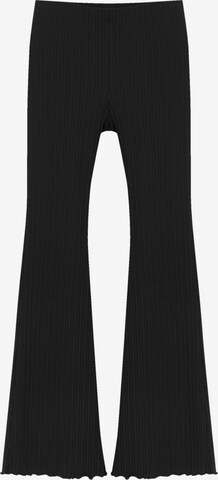 Pull&Bear Разкроени Панталон в черно: отпред