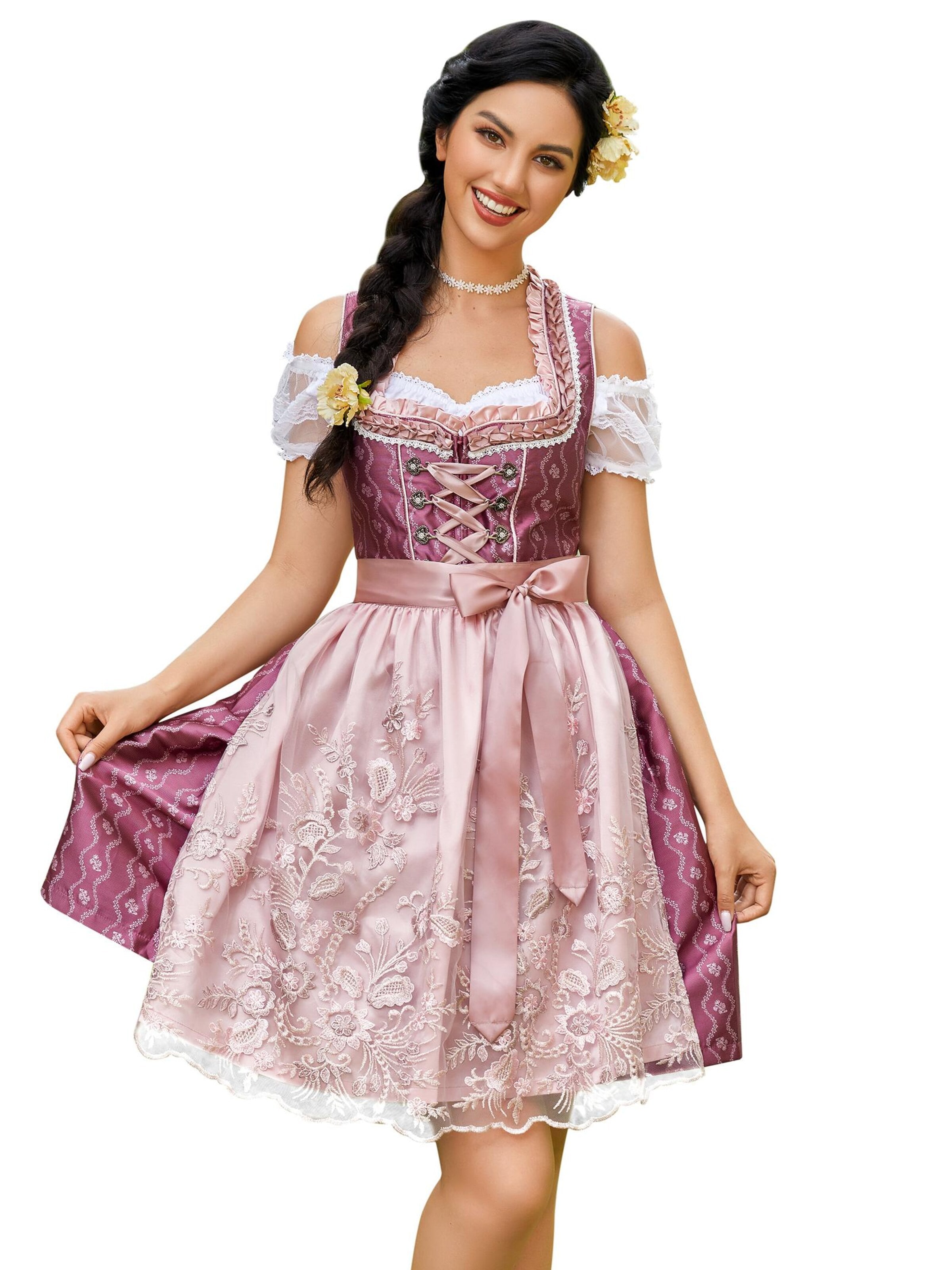 Yesfashion Dirndl‌‌‌‌‌ in Pink: Vorderseite