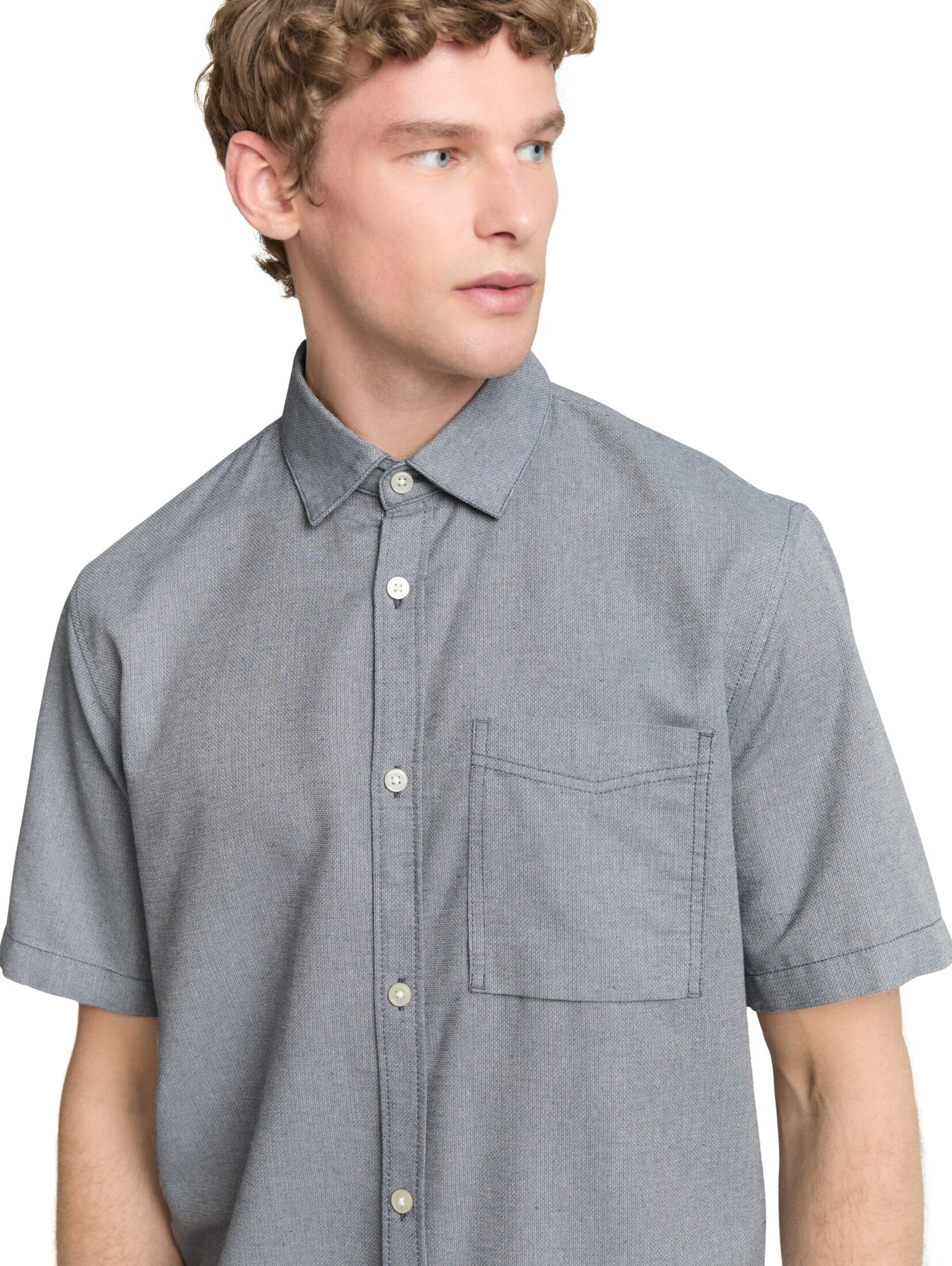 TOM TAILOR DENIM Comfort Fit Hemd in Grau