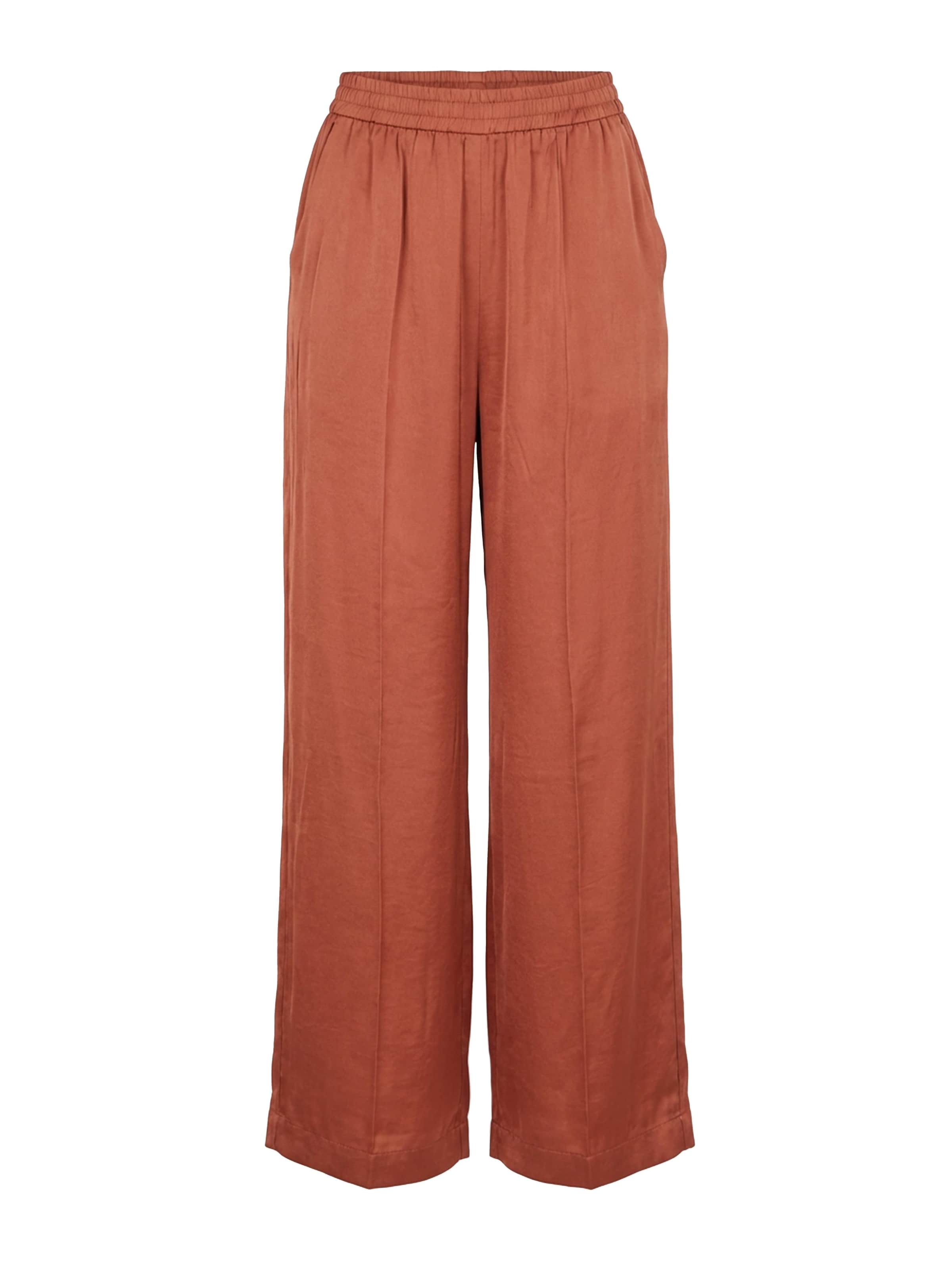 Honnête Atelier Wide leg Broek 'Alice' in Rood: voorkant