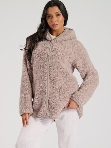 Loungeable Fleecejacke in Grau: Vorderseite