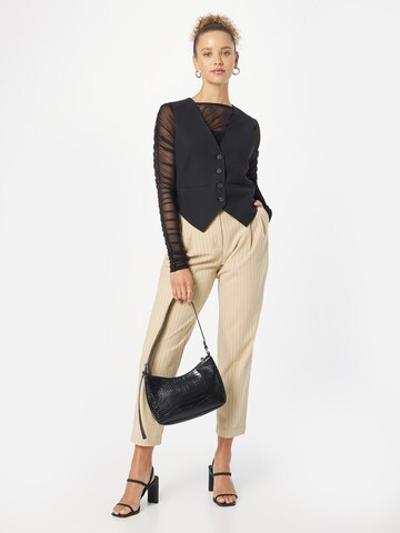 Monki Tapered Bandplooibroek in Beige