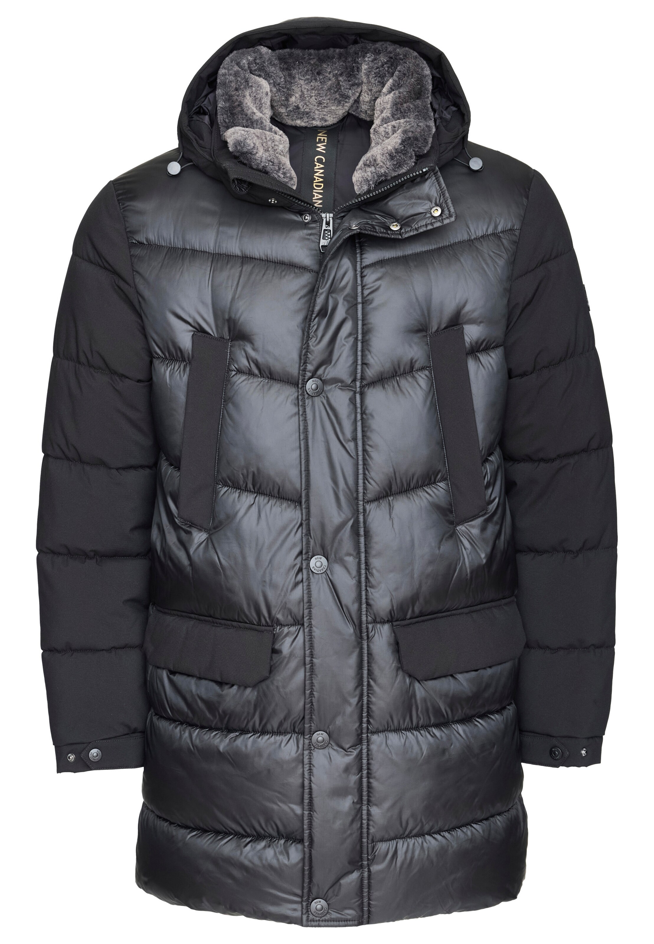 NEW CANADIAN Winterparka in Schwarz: Vorderseite