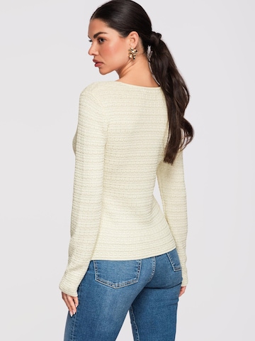 Ombre Gebreid vest in Geel