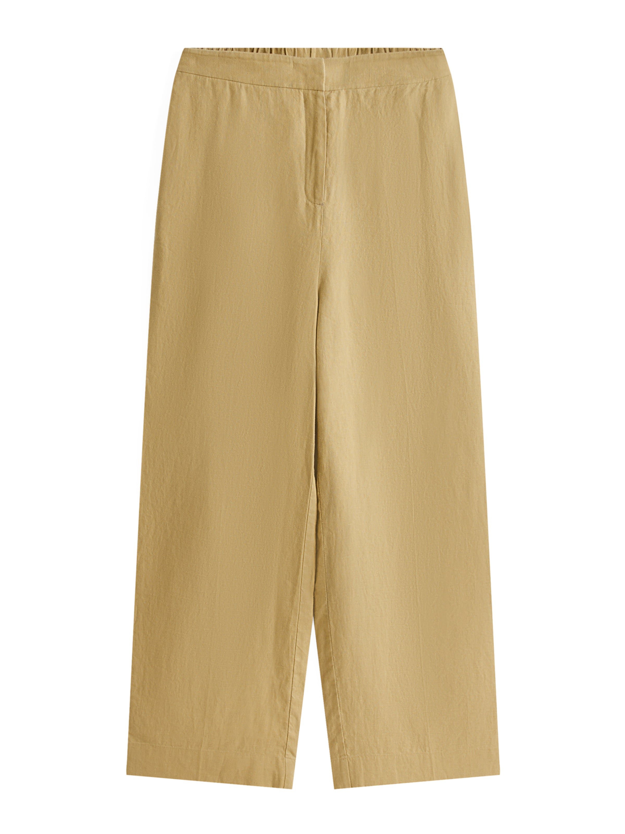 Tommy Hilfiger Curve Wide Leg Bukser 'ESS' i beige: forside