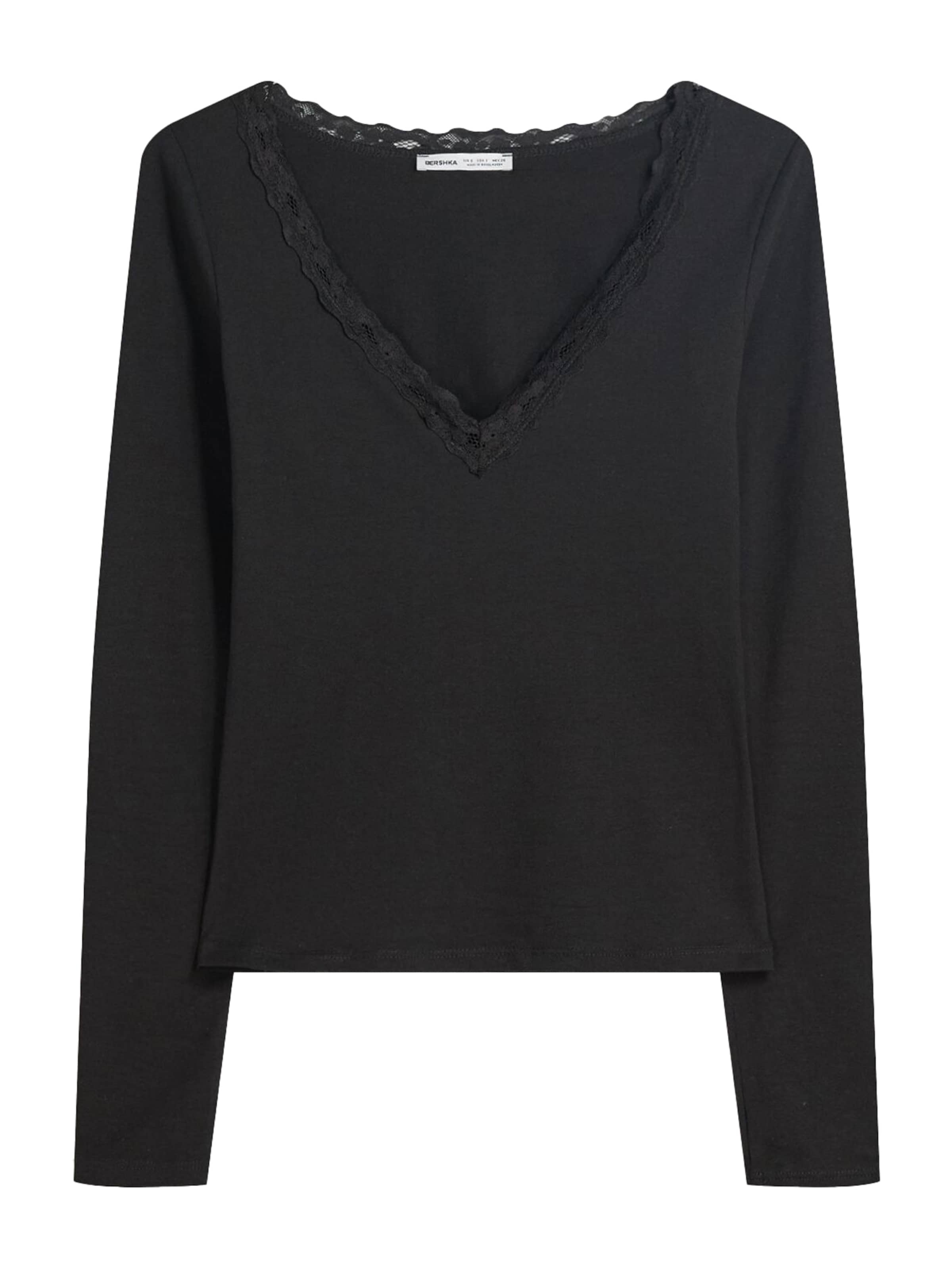 Bershka Tričko – černá: přední strana