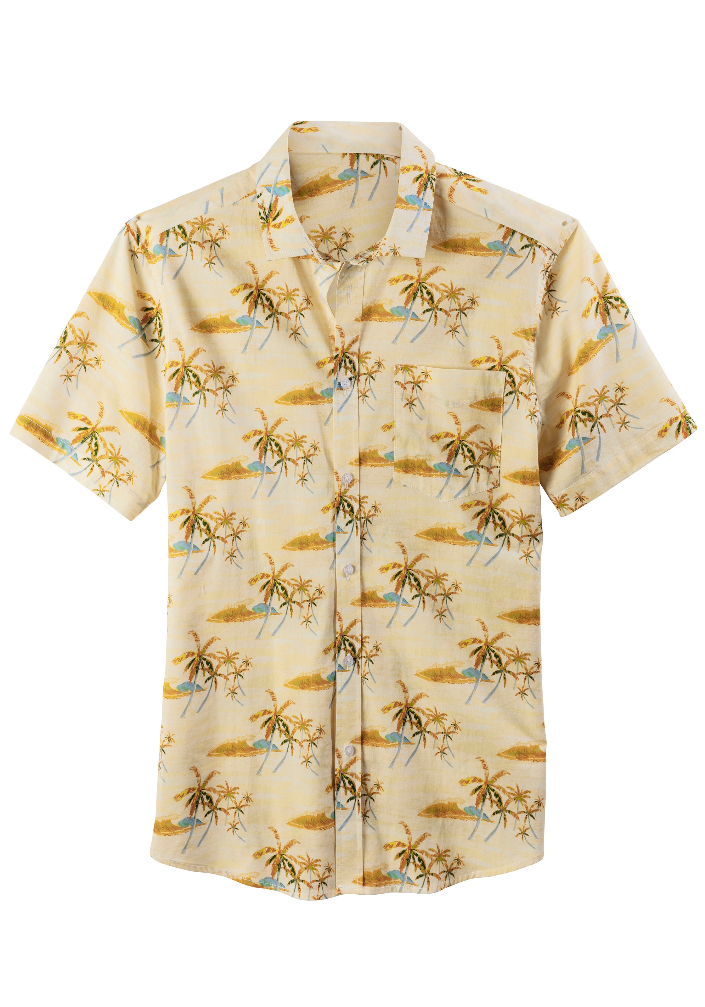 BEACH TIME - Ajuste regular Camisa en amarillo: frente