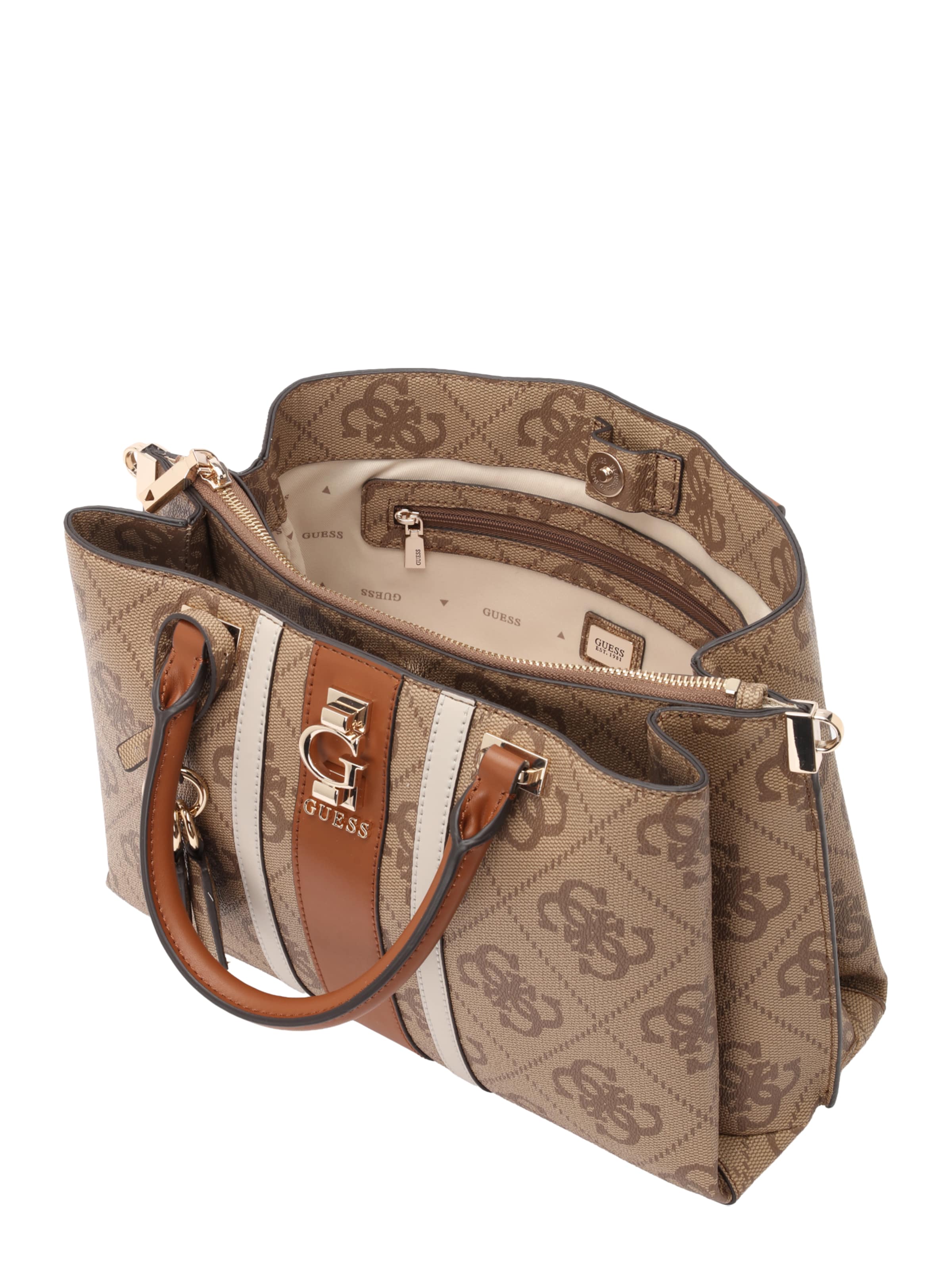 GUESS Kabelka 'ERENIA GIRLFRIEND SATCHEL' – hnědá