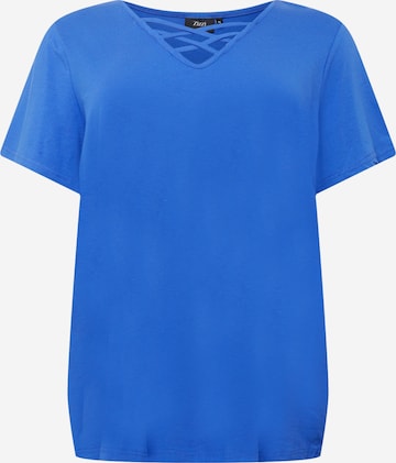 Zizzi Shirt 'ERILEY' in Blue: front
