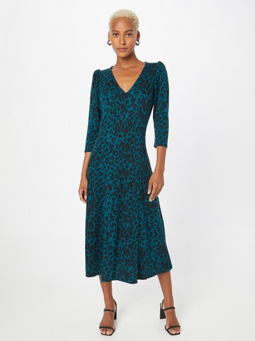 Robes en maille Wallis Curve en bleu : devant