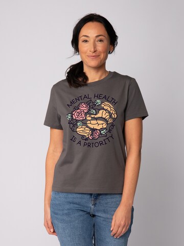 Watapparel Shirt 'Mental Health' in Grijs: voorkant
