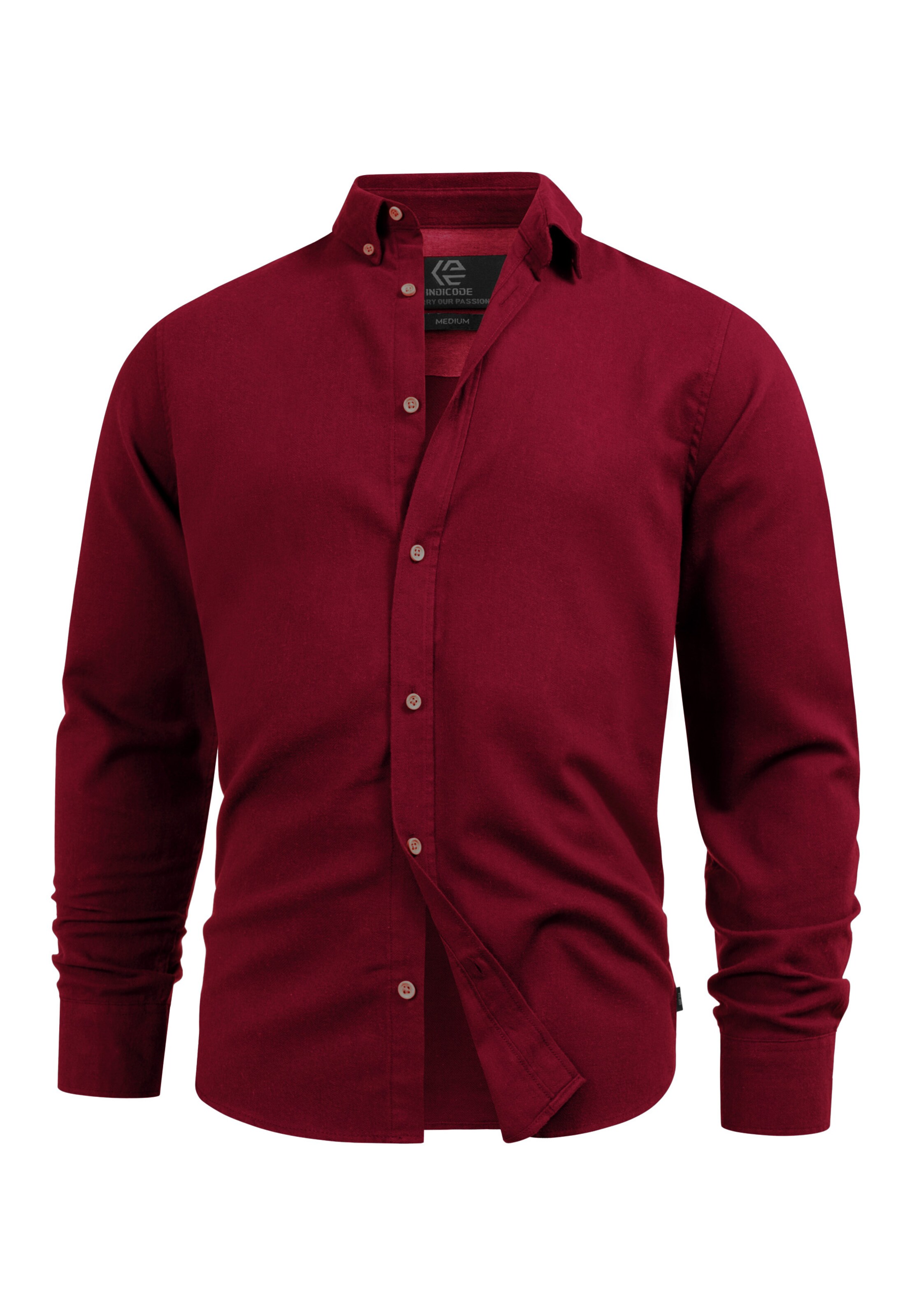 INDICODE JEANS Button Up Shirt 'Riverside' in Red: front