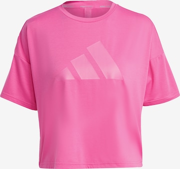 ADIDAS PERFORMANCE Performance Shirt 'Icons 3 Bar' in Pink: front