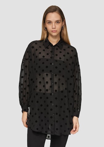QS Bluse in Schwarz: Vorderseite