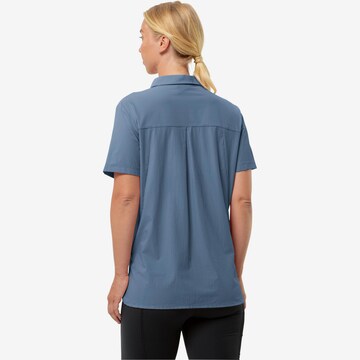 JACK WOLFSKIN Athletic Button Up Shirt 'VANDRA' in Blue