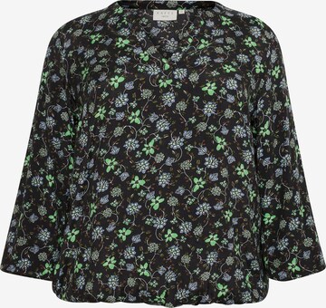 KAFFE CURVE Blouse in Groen: voorkant