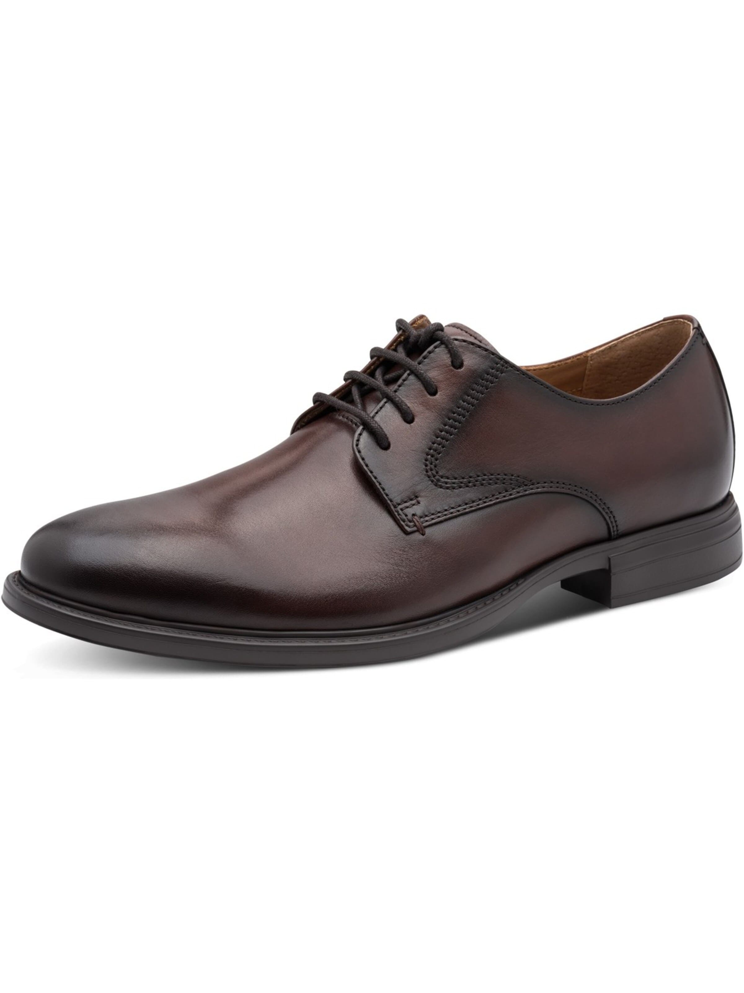 Tamaris Lace-Up Shoes 'Tamaris Men He.-Schnürer Glattleder Mocca' in Brown: front