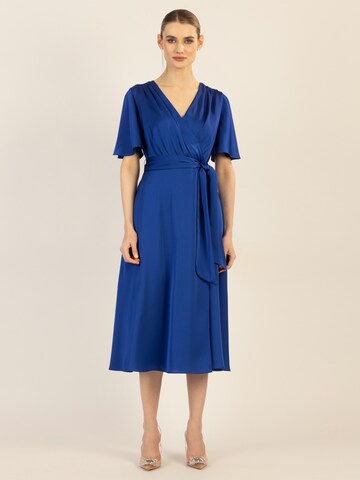 APART Midi-Satinkleid in Blau