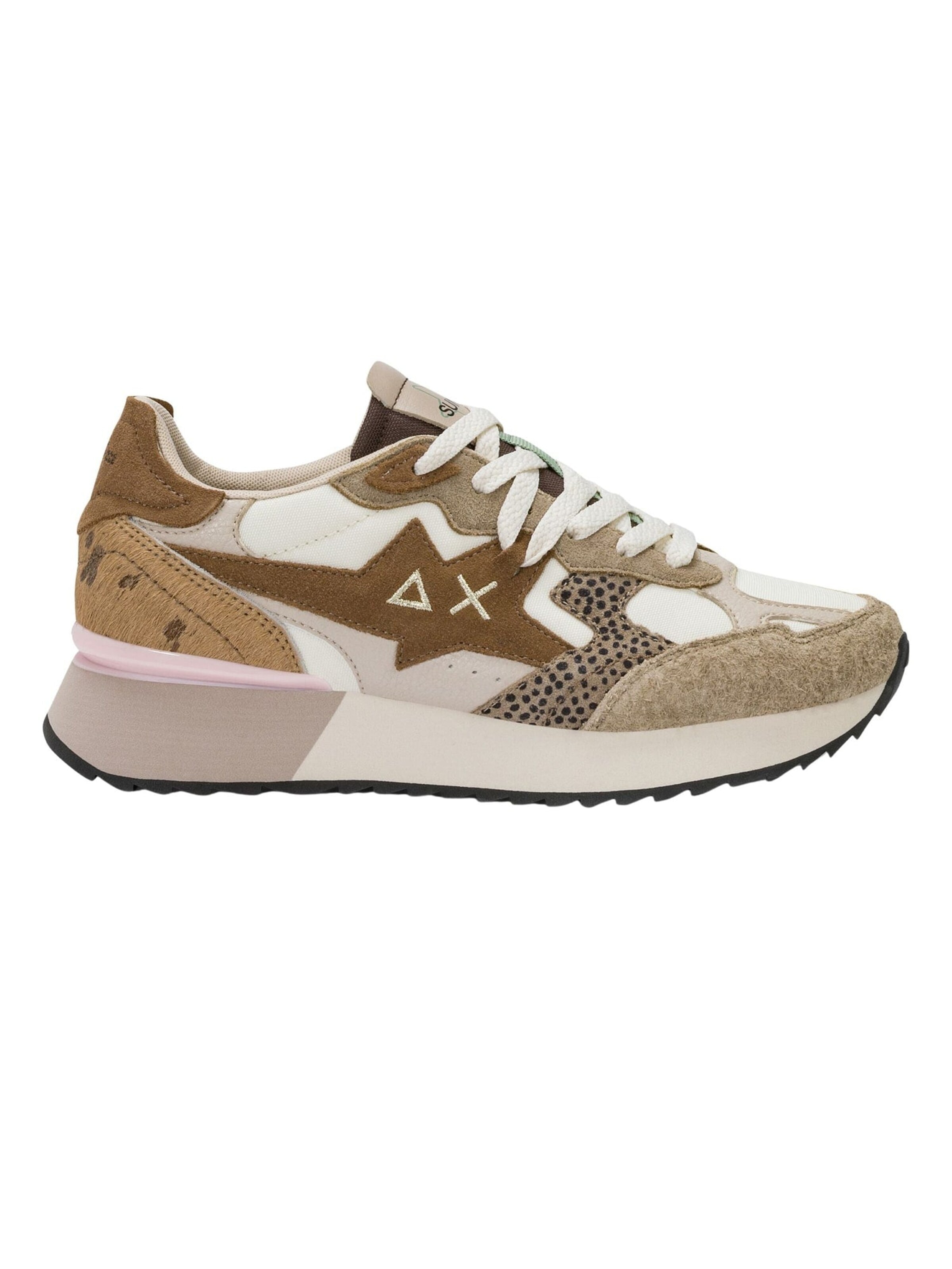 SUN68 Sneakers laag 'Stargirl Multicolor sneaker in suede and nylon' in Beige: voorkant