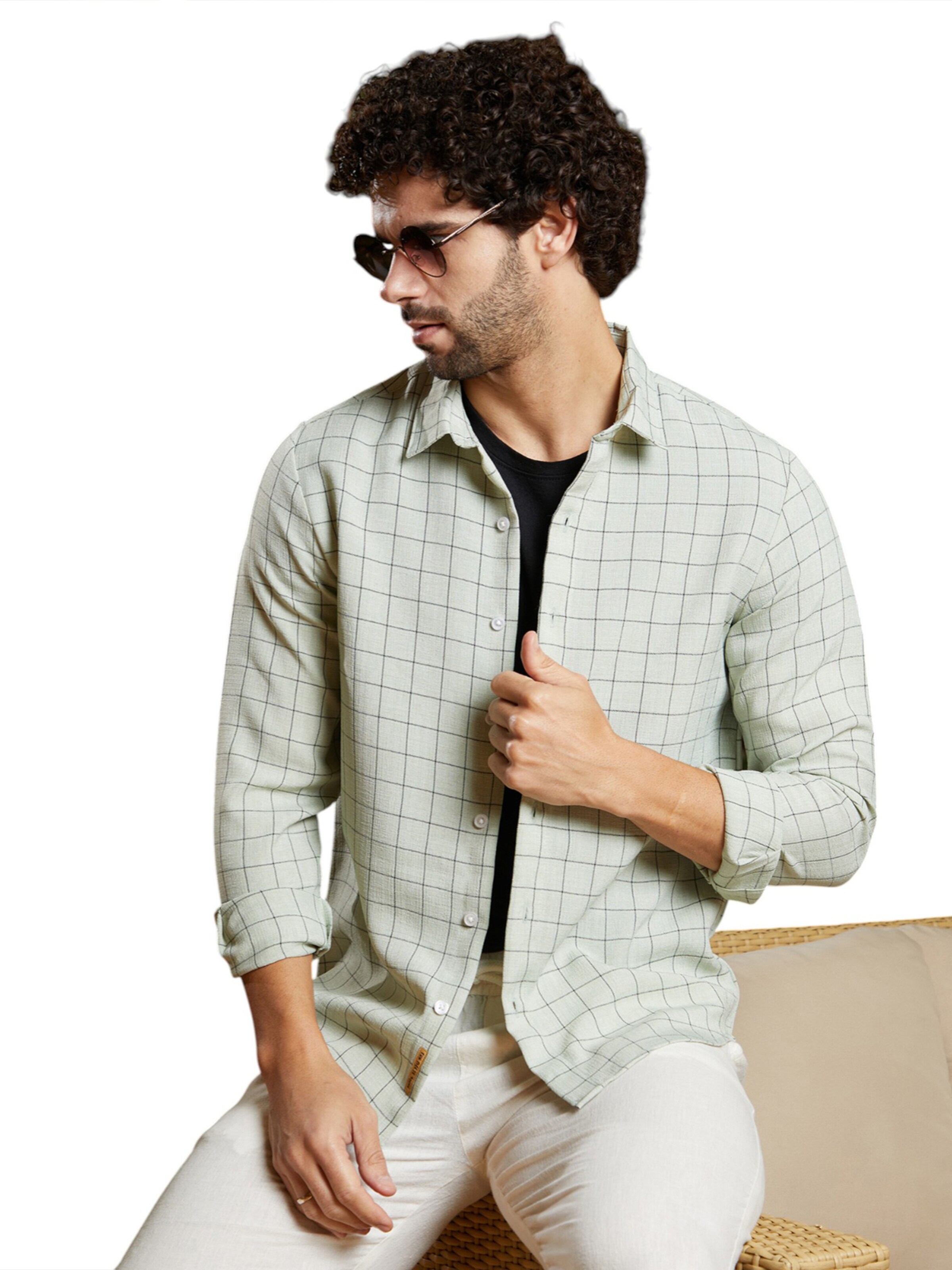 Campus Sutra Regular Fit Skjorte 'Charli' i hvid