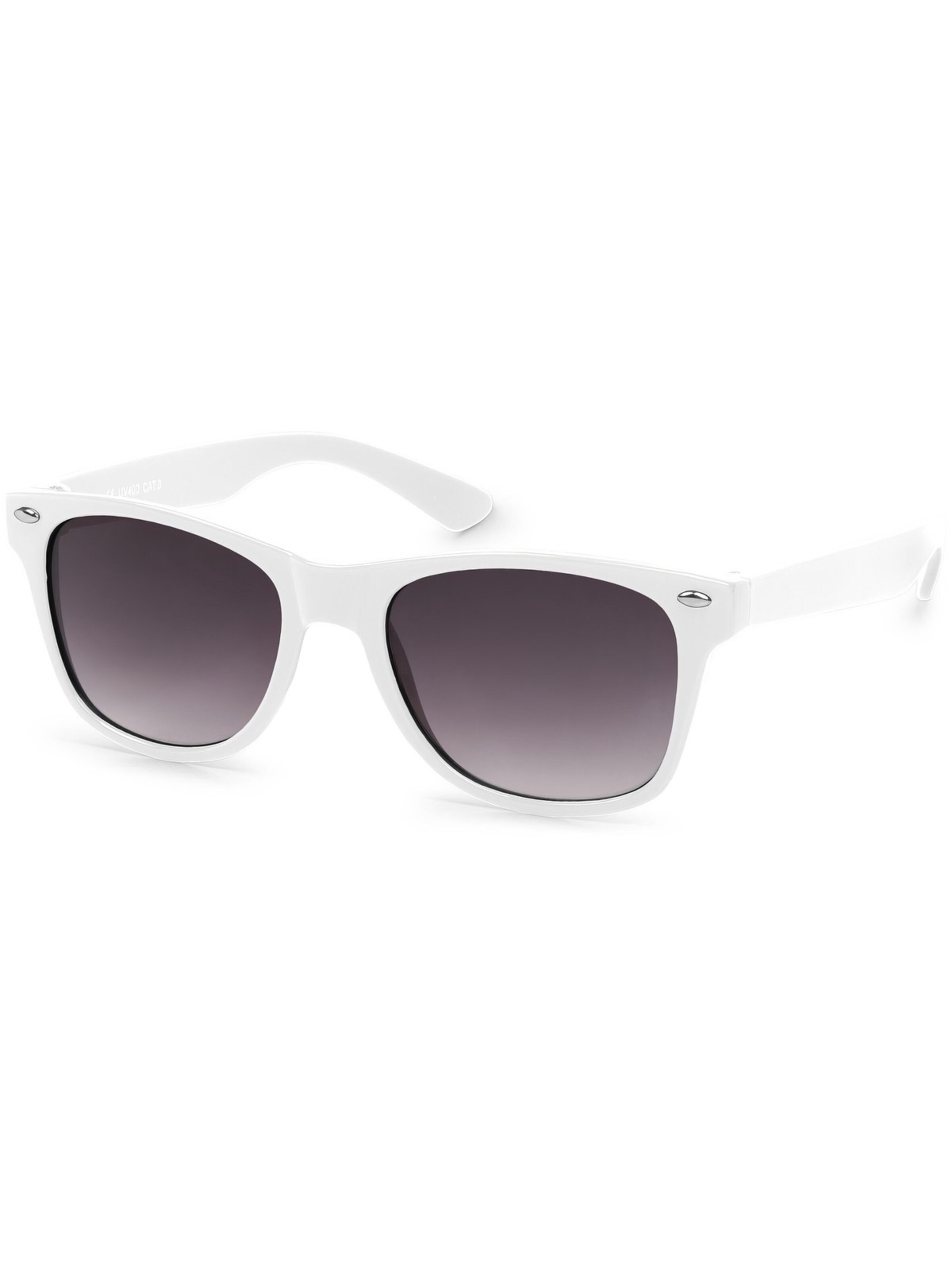 styleBREAKER Sunglasses 'Kinder Sonnenbrille Nerd Style' in White: front