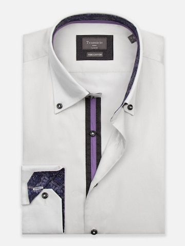 Camicia business 'Roma Iconic Satin Man Shirt' di 7Camicie in grigio: frontale