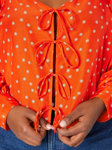 Levi's® Plus Bluse 'Fawn Tie Blouse' in Orange