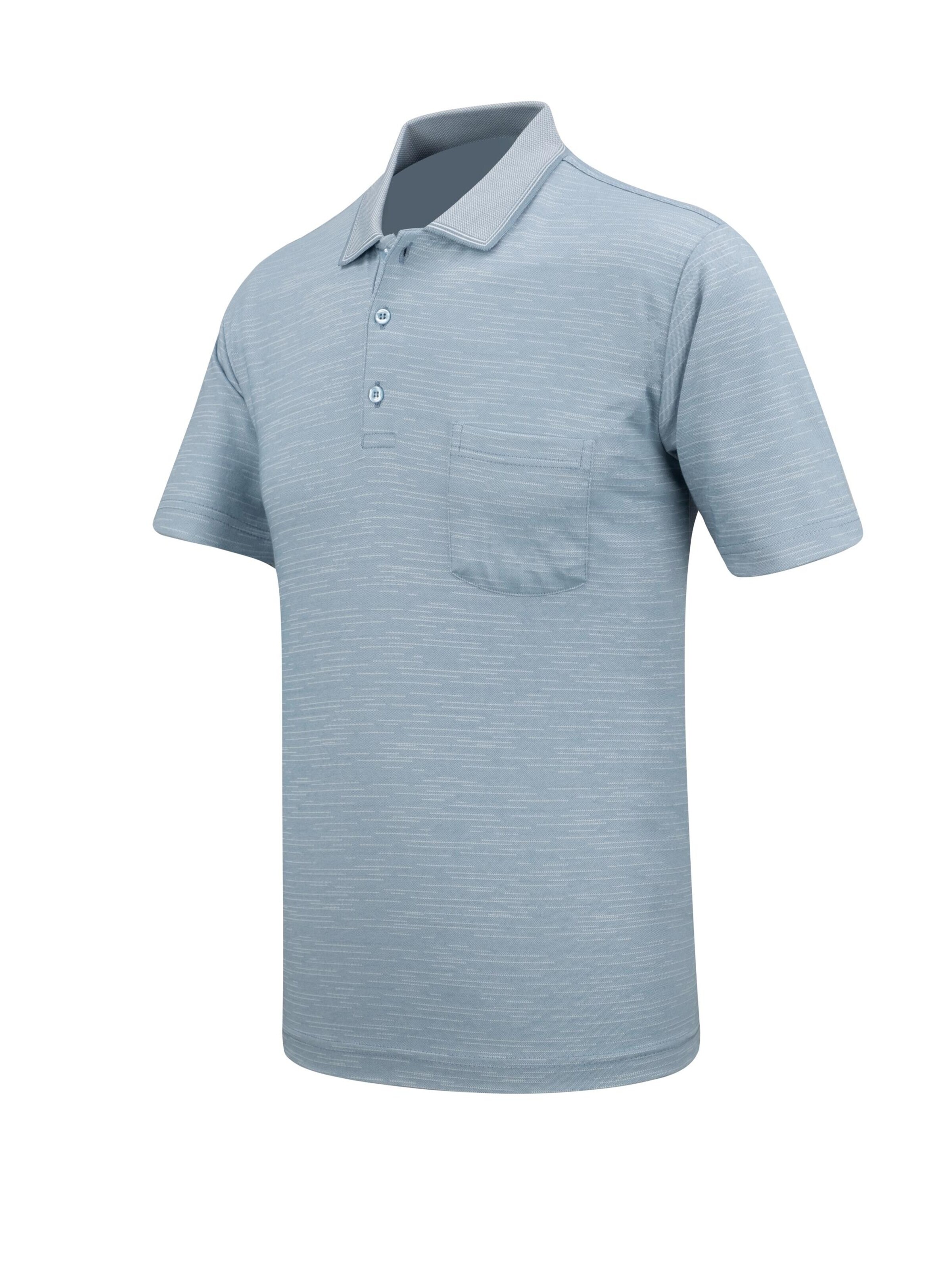 Cizgi Triko Shirt‌‌‌‌‌‌ in Blau