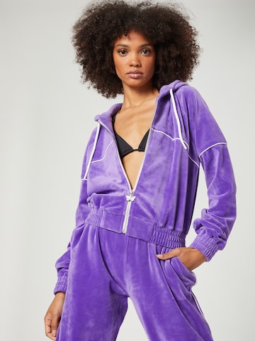 VIERVIER Zip-Up Hoodie 'Rosa' in Purple: front