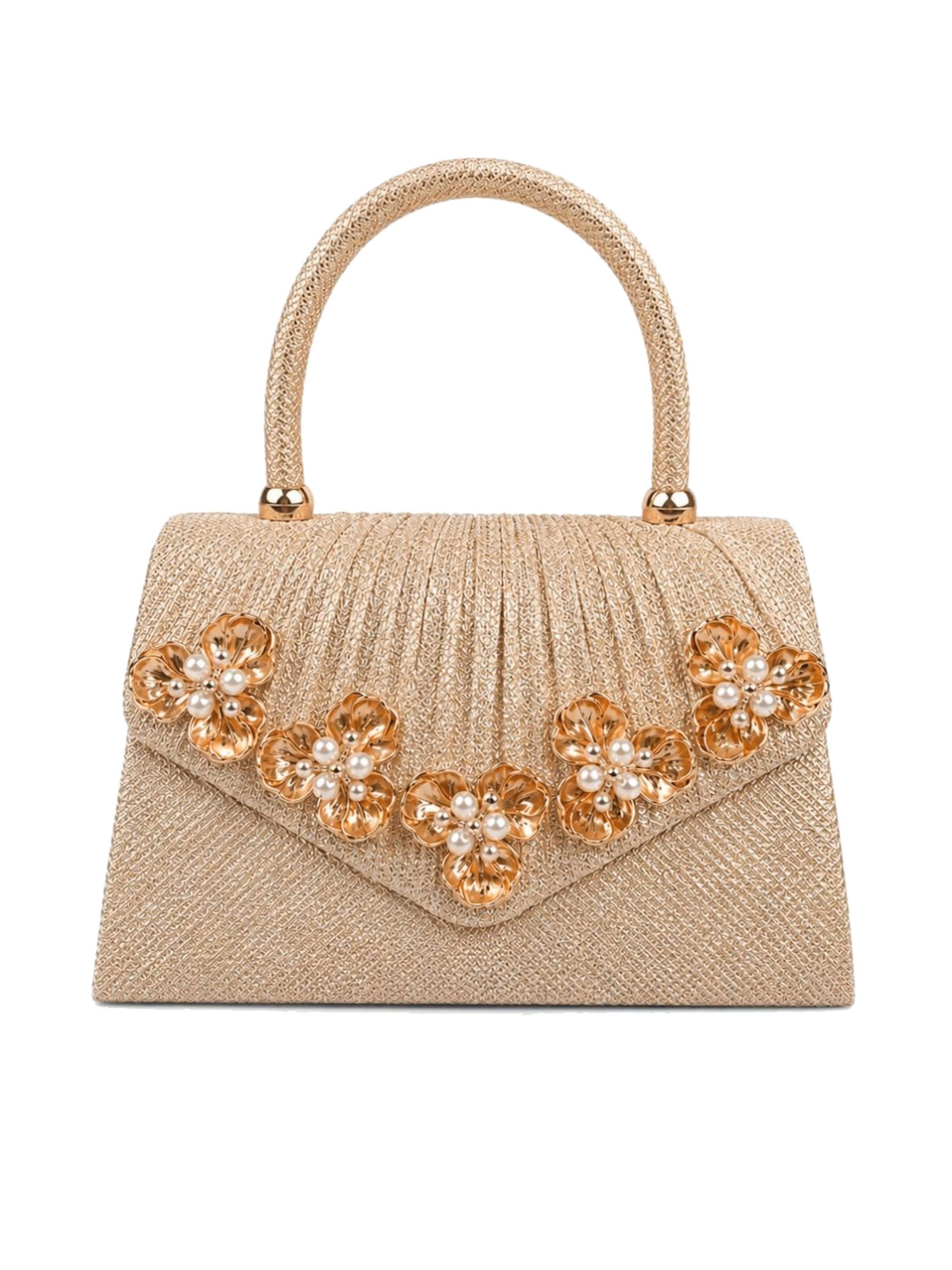 Tomshop24-7 Handbag 'Abendtasche Camellia II, Mini' in Gold: front
