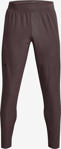 UNDER ARMOUR Regular Workout Pants 'Unstoppable' in Brown: front