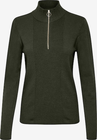 Cream Sweater 'Dela' in Green: front