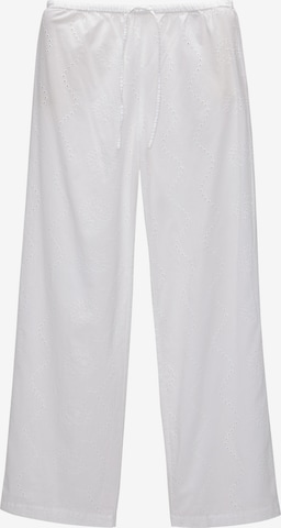 Pull&Bear Loosefit Broek in Wit: voorkant