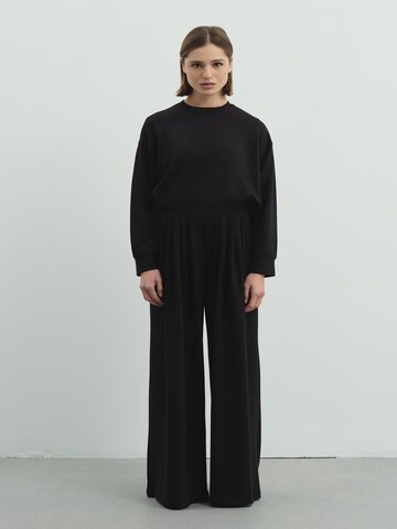 C&City Wide Leg Hose in Schwarz: Vorderseite