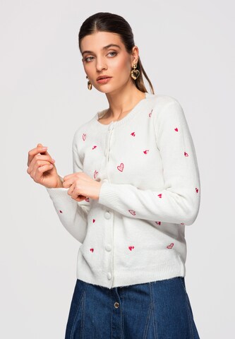 Ombre Knit cardigan 'Swcd' in White