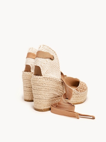 Alhamas Sandaal 'Alpargata Cuña 8 cm' in Beige