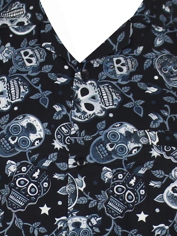 King Kameha Shirt 'Skull' in Zwart