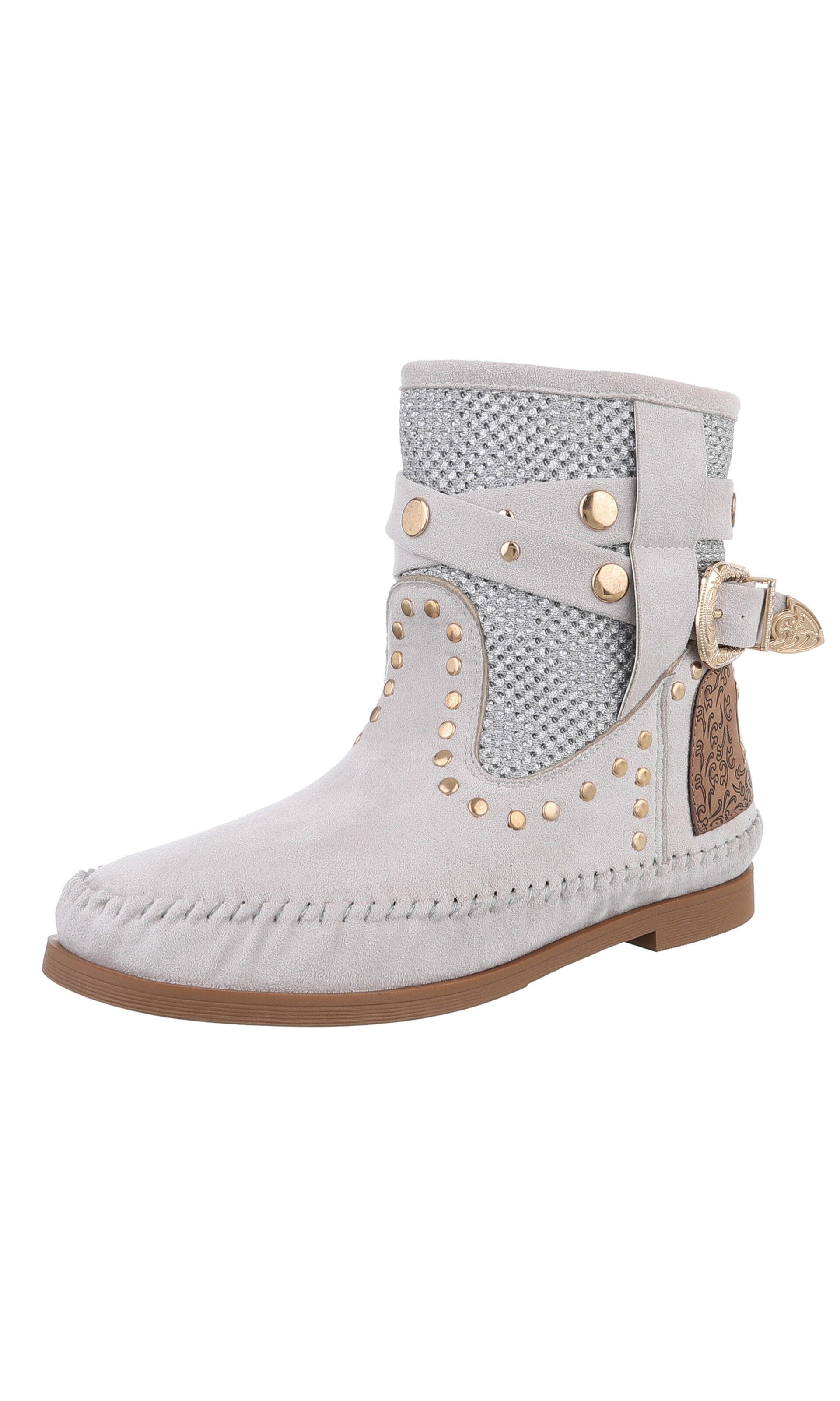 Ital-Design Stiefelette in Grau: Vorderseite