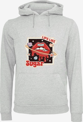 Sweat-shirt 'Lips like sugar retro fashion Valentinstag' F4NT4STIC en gris : devant