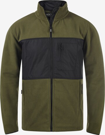 INDICODE JEANS Fleece jas 'Birch' in Groen: voorkant