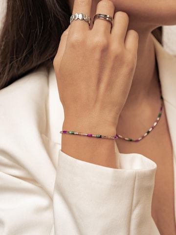 Bracelet 'Candy Color Tube Bead' Hey Happiness en argent : devant