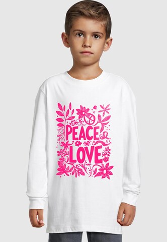 T-Shirt 'Peace and Love' Merchcode en blanc : devant